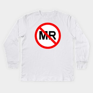 MR Unsafe Label Design Black Background Kids Long Sleeve T-Shirt